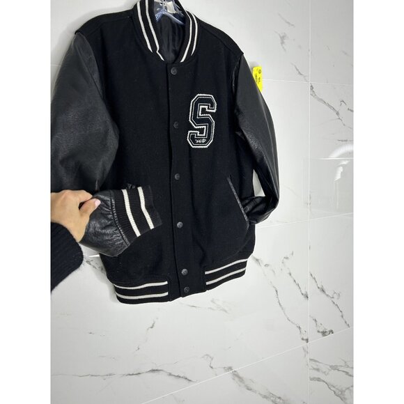 VTG Varsity Jacket Mens Letterman Wool Blend Football Bomber College Warm EUC - Picture 2 of 10